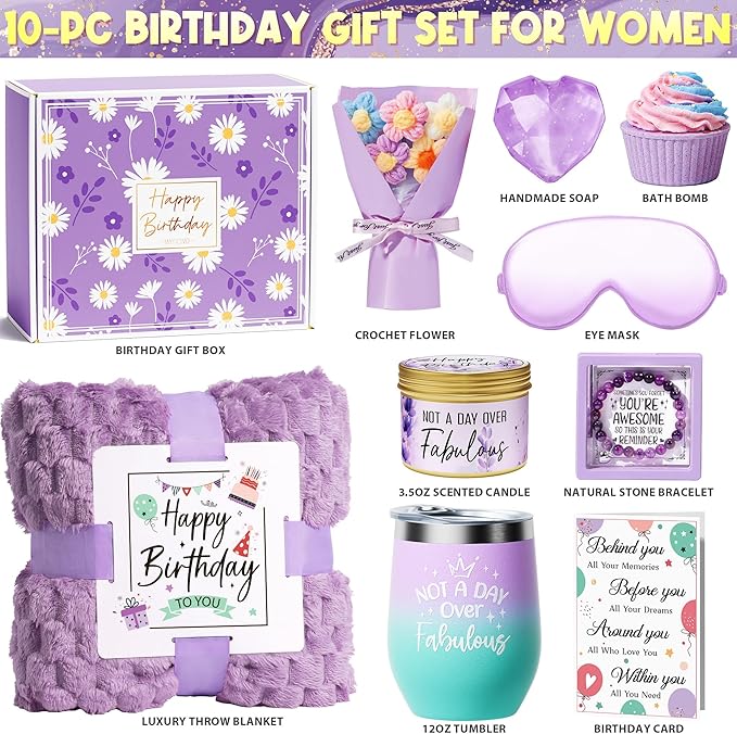 Birthday Gifts for Women Friendship, Unique Happy Birthday Gifts Basket for Mom - Image 2