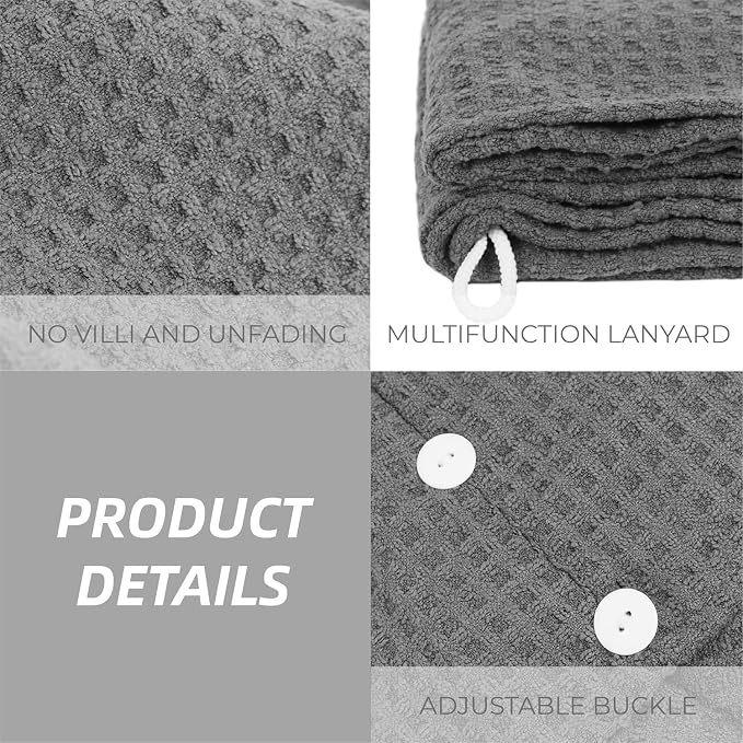 MaopaoBeauty Hair Towel Terry Cloth Absorbent Dry Anti Frizz Twist Plopping - Image 2