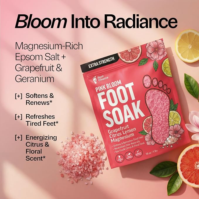 Pink Bloom Foot Soak with Pink Himalayan Salt & Grapefruit - Image 4