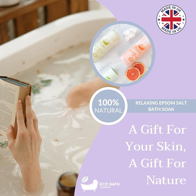 Eco Bath London Relaxing Lavender Epsom Salt Bath Soak – Tube 2.2 LB | Made in - Image 6