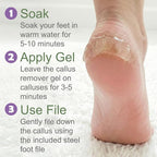 Callus Remover Gel & Double-Sided Foot File: 8 oz Extra Strength Callus Remover - Image 6