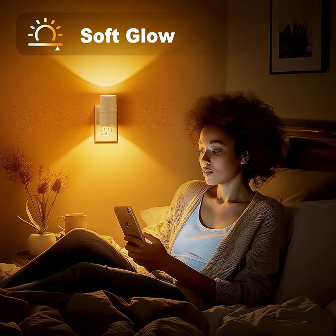 Amber Night Lights Plug into Wall, Dimmable Night Light Plug in, Modern Night - Image 5
