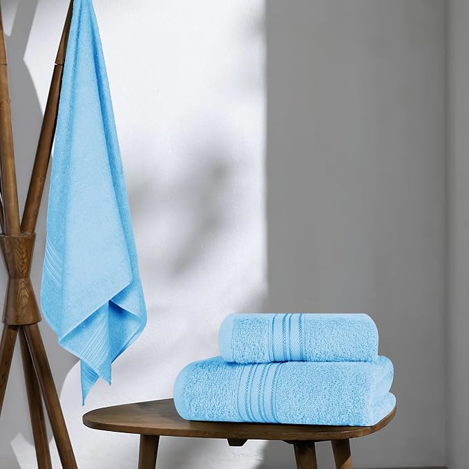 BOUTIQUO Ultra Soft 3 Pack Cotton Towel Set, Contains a Bath Towels 28x55 inch - Image 4