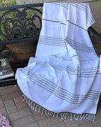 Prewashed, Original Turkish Peshtemal Towels Pestemal Towel Thin Camping Bath - Image 2