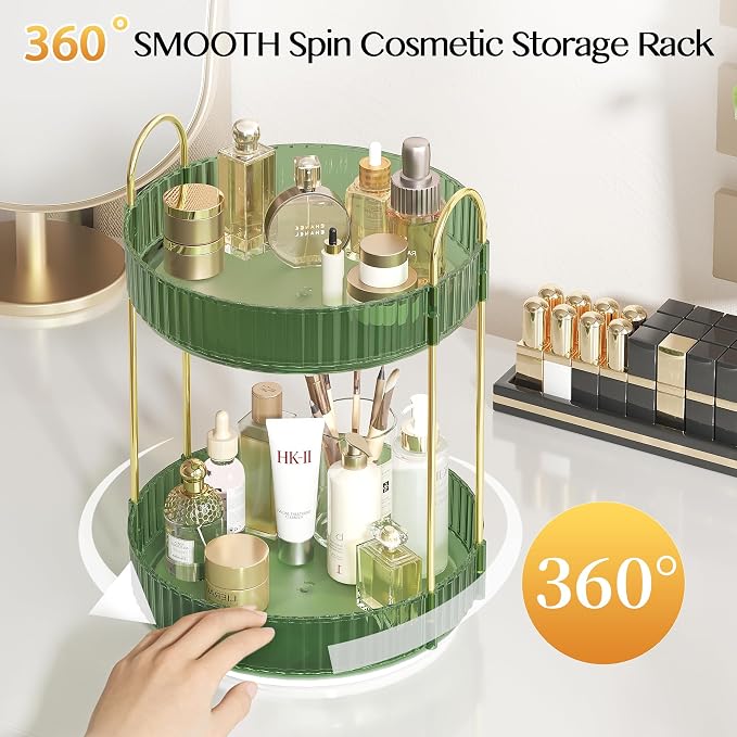 Rotating Makeup Organizer Countertop, Skincare Organizers, Spinning Perfume - Image 5