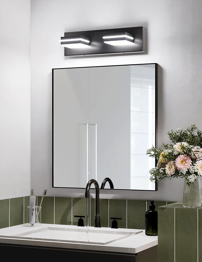 VOLISUN Modern Bathroom Vanity Light Fixtures, Matte Black LED Bathroom - Image 2