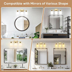 Ascher Bathroom Light Fixtures, 3-Light Vanity Light Over Mirror, Wall Lamp - Image 9