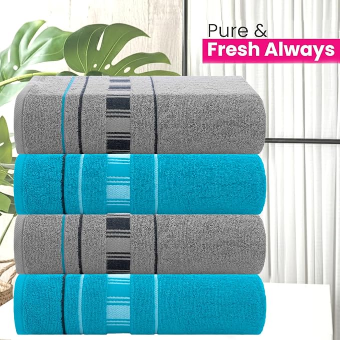 CASA COPENHAGEN X Line 4Pcs 100% Egyptian Cotton Designer Hand Towels Gift Set- - Image 2