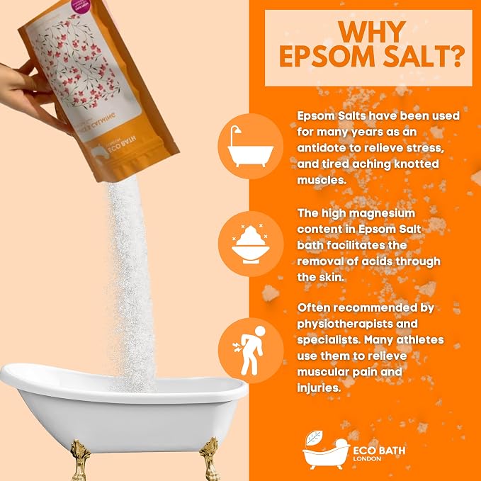 Eco Bath London Balance and Calming Epsom Salt Bath Soak – Pouch 2.2 LB | Made - Image 5