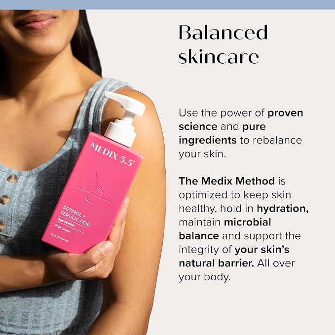 MEDIX Vitamin C Body Wash + Retinol Body Lotion Crepey Skin Moisturizer 2PC Set - Image 9