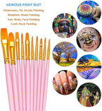 BOSOBO Paint Brushes Set, 4 Pack 40 Pcs Round Pointed Tip Paintbrushes Nylon - Image 3