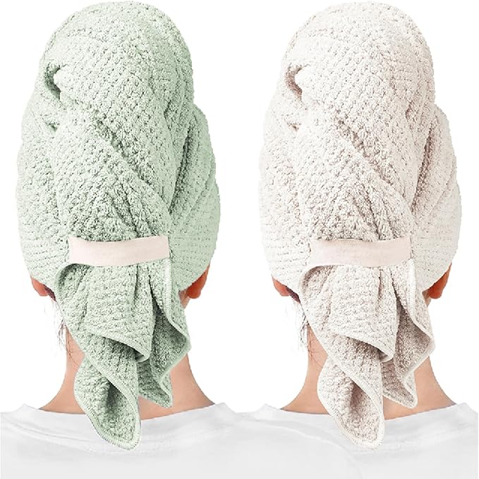 ROLSHOL 2 Packs Large Microfiber Hair Towels by ROLSHOL