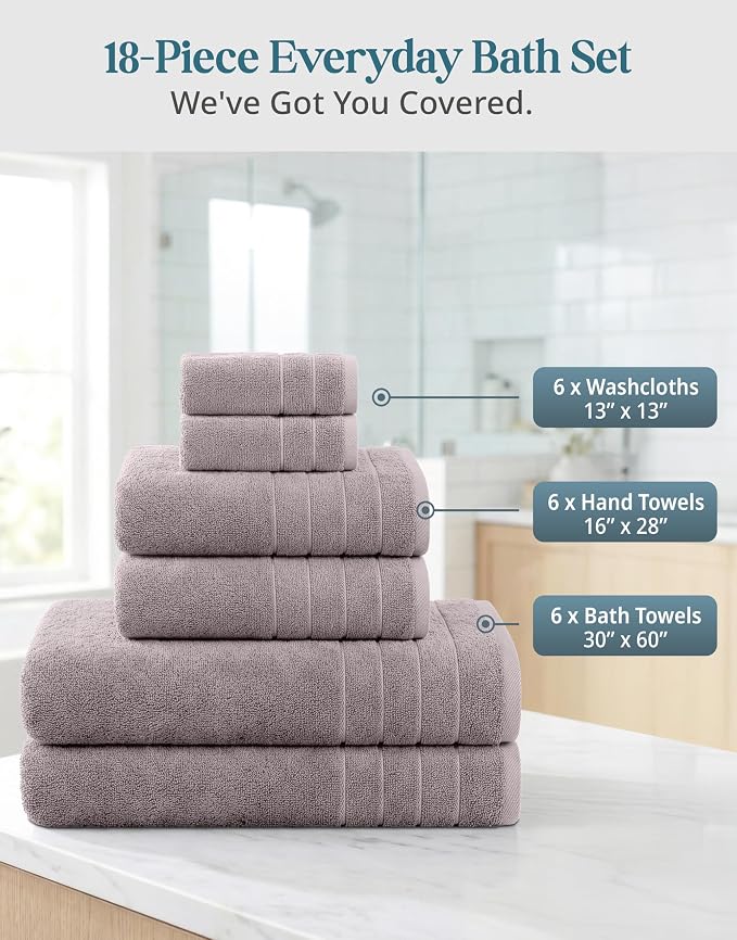 Casa Platino 100% Ringspun Cotton Bath Towel Set - Image 3