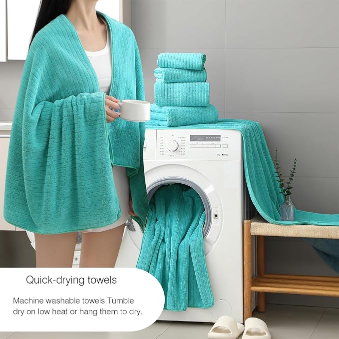 18 Piece Family Bath Towel Set Include 6 Bath Towels, 6 Hand Towels and 6 - Image 2