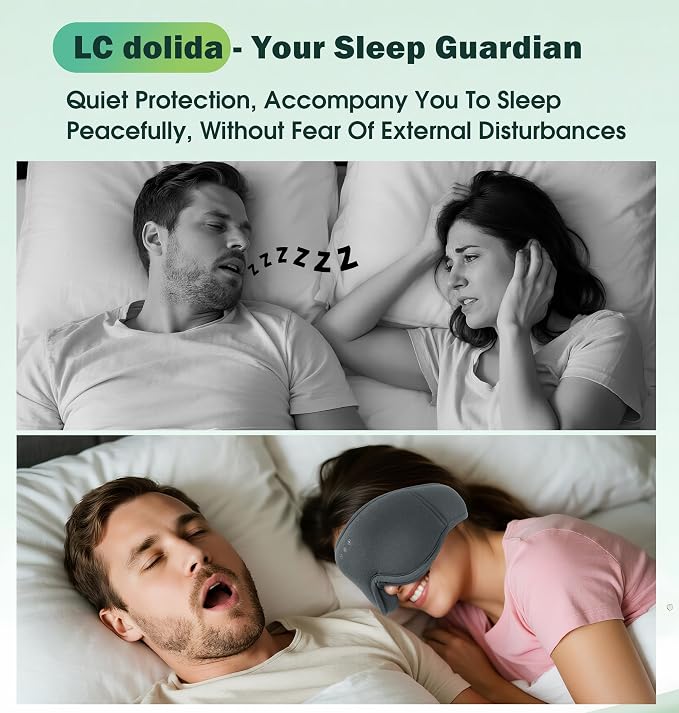 Sleep Mask with Headphones Bluetooth 5.4, LC-dolida Wireless Music Eye Mask - Image 7