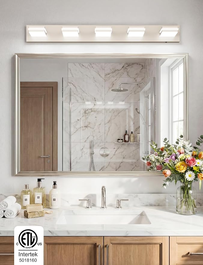 VOLISUN Modern Bathroom Vanity Light Fixtures, Brushed Nickel LED Bathroom - Image 2