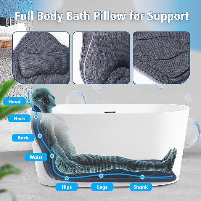 Poemland Full Body Bath Pillow for Tub-Extra Thick Bathtub Pillow - Image 3