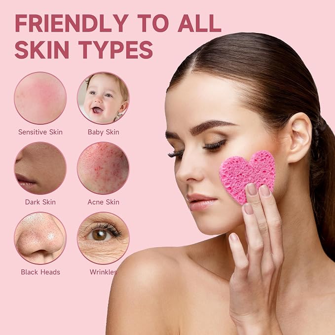 100 Count Compressed Facial Sponges 100% Natural Cellulose Eco-Friendly Makeup - Image 3