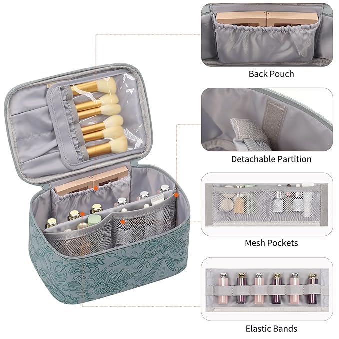 OCHEAL Makeup Bag, Travel Makeup Organizer Bag, Large Capacity Cosmetic Bags - Image 2