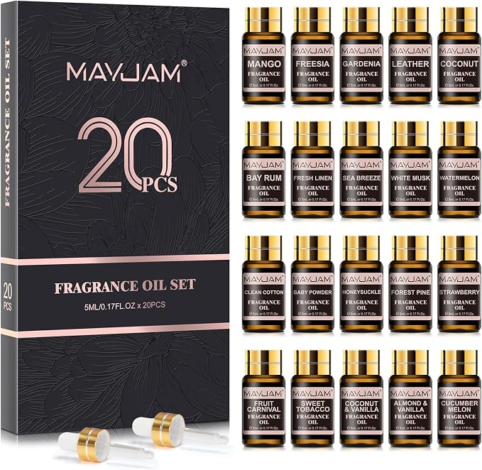 MAYJAM Fragrance Oil Gift Set, Top 20 Essential Oils Variety Pack by MAYJAM