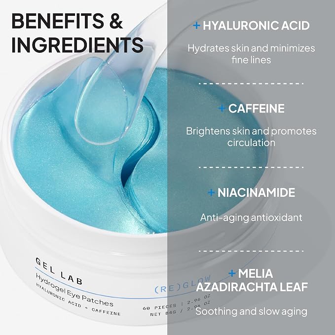 Gel Lab REGLOW Hyaluronic Acid & Caffeine Korean Skincare Eye Patches - Image 4