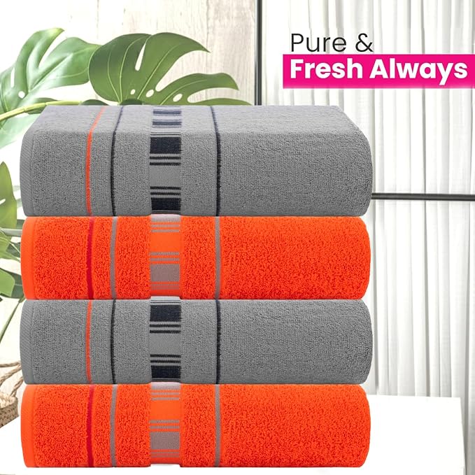 CASA COPENHAGEN X Line 4Pcs 100% Egyptian Cotton Designer Hand Towels Gift Set- - Image 2