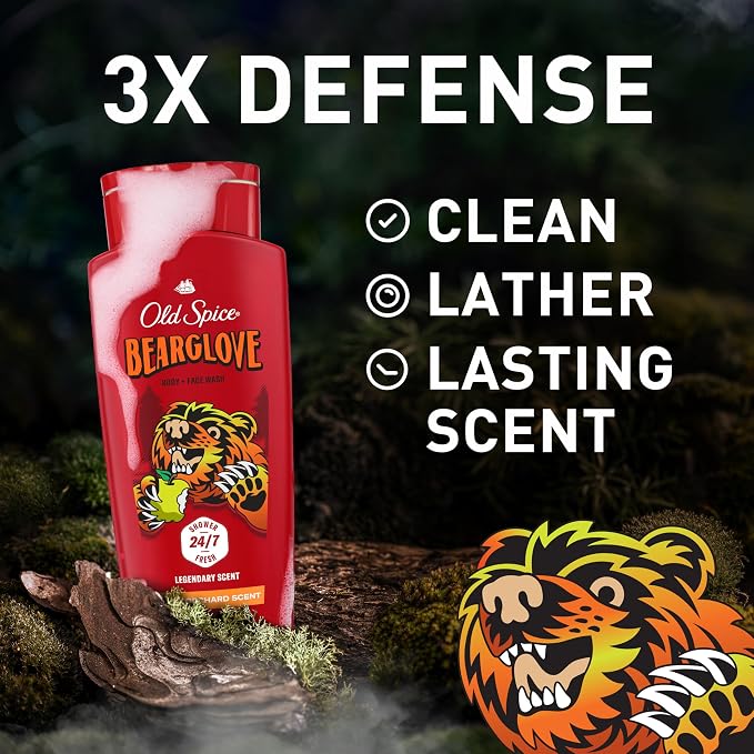 Old Spice Cleansing Body Wash for Men, 3X Defense, 24/7 Shower Fresh - Image 2