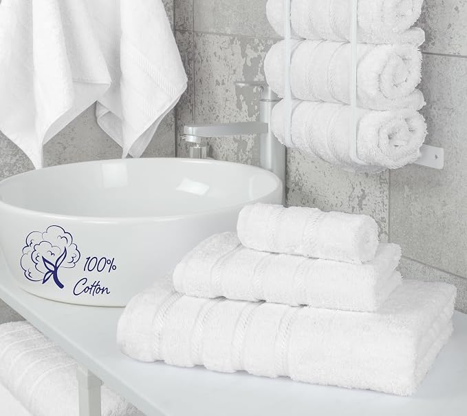 American Soft Linen Premium 3 Piece Towel Set, 1 Bath Towel 1 Hand Towel 1 - Image 2