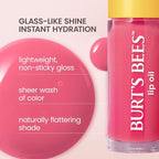 Burt's Bees Lip Oil Pink Sky, Instant Hydration, Nourishes and Softens Lips - Image 3