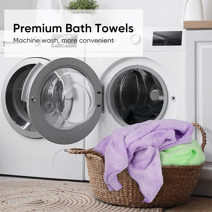 HOMEXCEL 6 Pack Bath Towel Set, Microfiber Ultra Soft Highly Absorbent Bath - Image 6
