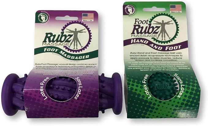 Due North Foot Rubz Combo Pack, Original Foot Rubz & Foot Massage Roller by DueNorth