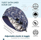2 Pack Satin Lined Bouffant Scrub Caps - Image 2