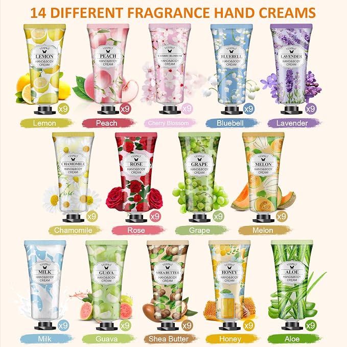 126 Pack Hand Cream Set, Mothers Day Gifts, Bulk Hand Lotion Travel Size - Image 2