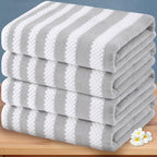 Waffle Bath Towels, Striped Bath Towels by VOOVAMOVAS