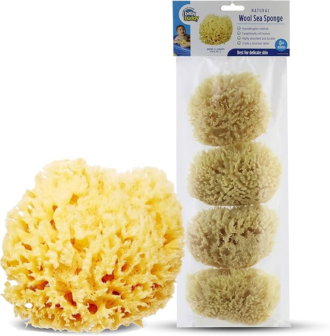 Baby Buddy Absorbent Natural Bath Sponge, Ultra Soft Premium Sea Wool Sponge by BabyBuddy