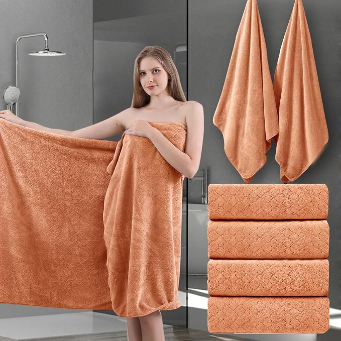 4 Piece Extra Large Bath Towels Set 35x70 Inches by Ycosy
