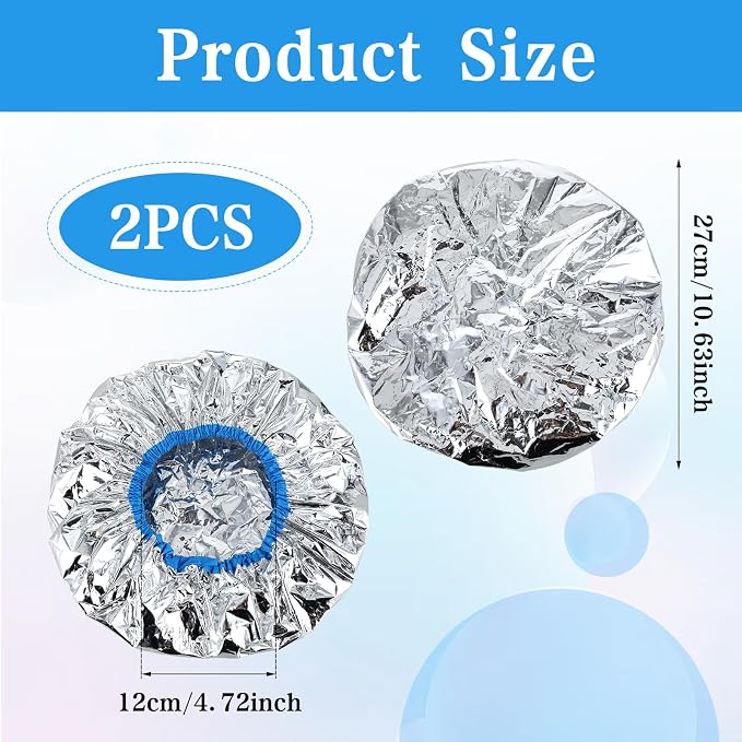 2 Pcs Aluminum Foil Deep Conditioning Hair Cap Reusable Heat Cap - Image 3
