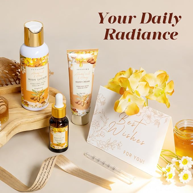 Birthday Gifts for Women, Almond Milk & Honey Relaxing Spa Gift Baskets for - Image 5