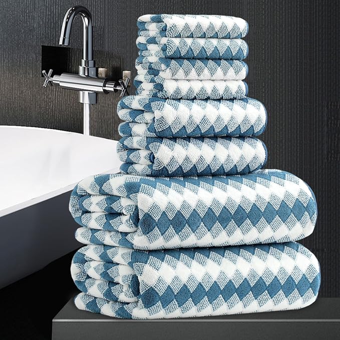8 Piece Bathroom Towel Set |2 Oversized Bath Towels, 2 Hand Towels, 4 by MAGGEA