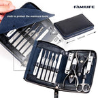 Manicure Kit, FAMILIFE Professional Manicure Set Nail Kit, 11 in 1 Stainless - Image 4