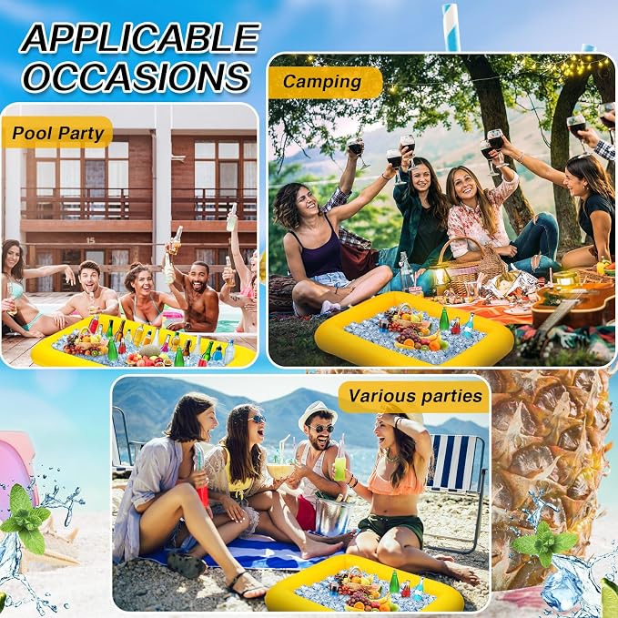 Leitee 4 Pcs Inflatable Ice Serving Bars Buffet Serving Tray Drink Cooler - Image 4