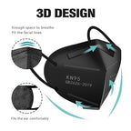 LEMENT KN95 Face Masks 100 Pack, 5-Ply Breathable Cup Dust Disposable Masks - Image 2