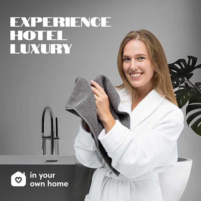 White Classic Wealuxe Grey Hand Towels - Image 7