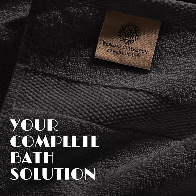 Black Bath Towel Set of 6 - Image 3