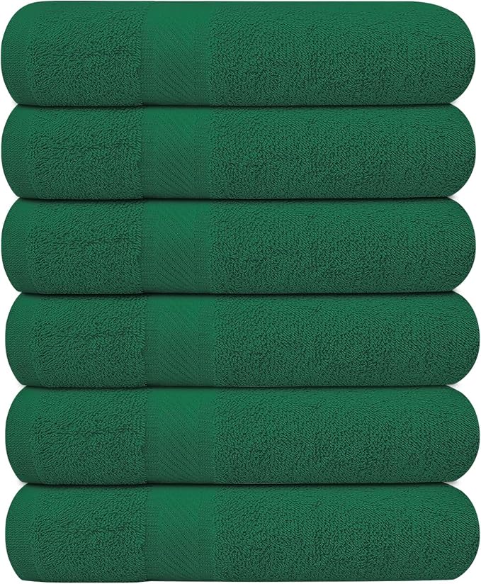 KAHAF COLLECTION 6 Pack Bath Towels Set 100% Ring Spun Cotton, Lightweight by KAHAF+COLLECTION