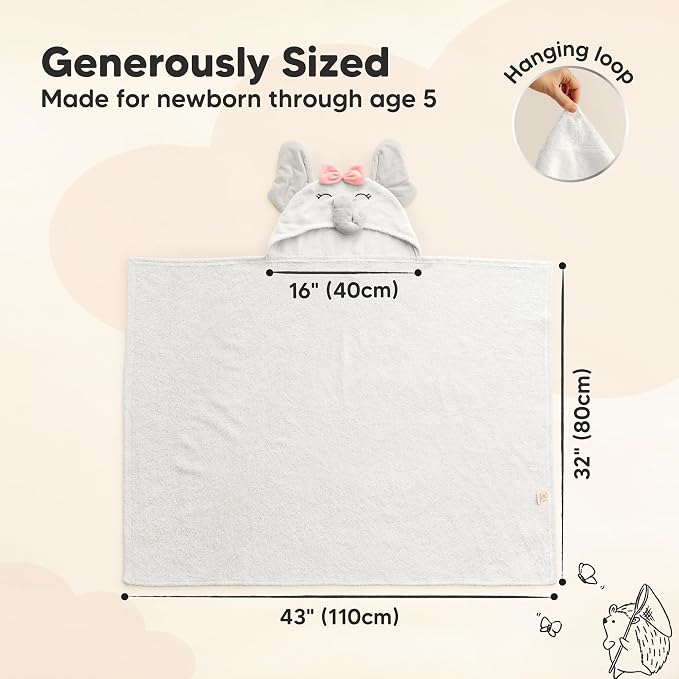 KeaBabies Organic Baby Towel - Image 2