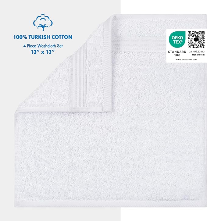 Cotton Paradise 100% Cotton Turkish Washcloth Set - Image 2