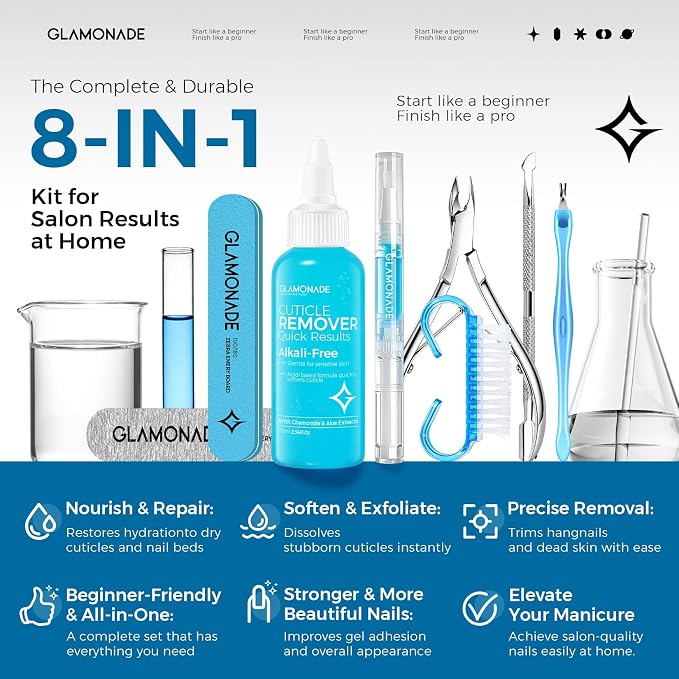Glamonade Complete Cuticle Remover Kit – Fast & Gentle Professional Cuticle - Image 2