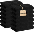 GREEN LIFESTYLE Black Microfiber Bleach Safe Towel Bulk Sets, Premium Spa by GreenLifeStyle