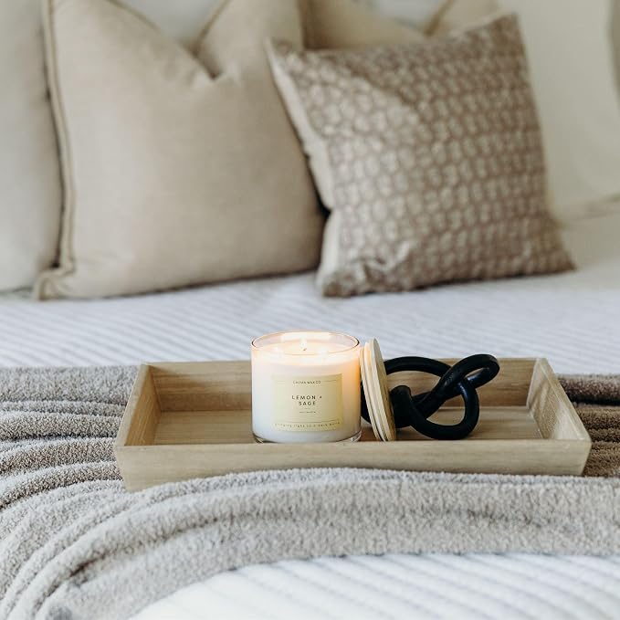 Calyan Wax Co. Lemon & Sage 3 Wick Scented Candle - Image 7